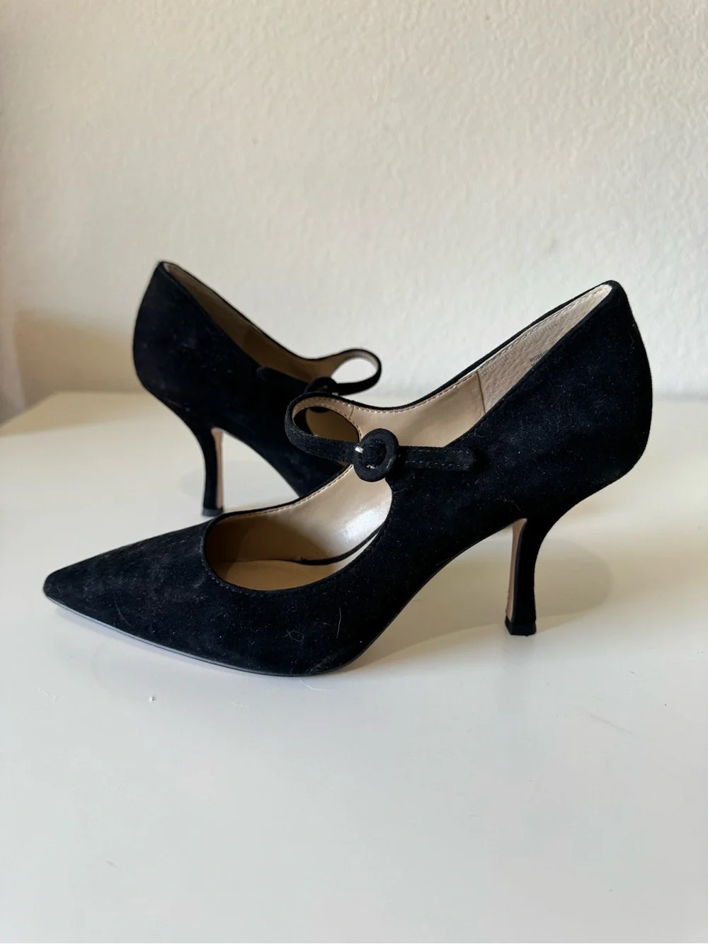 Ann Taylor Classic Black Suede Mary Jane High Heel Pumps Size 7